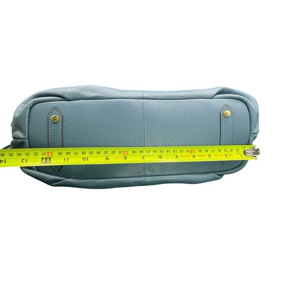 Lodis Blue Leather Shoulder Bag Hobo Slouchy Tote Purse - Picture 9 of 14